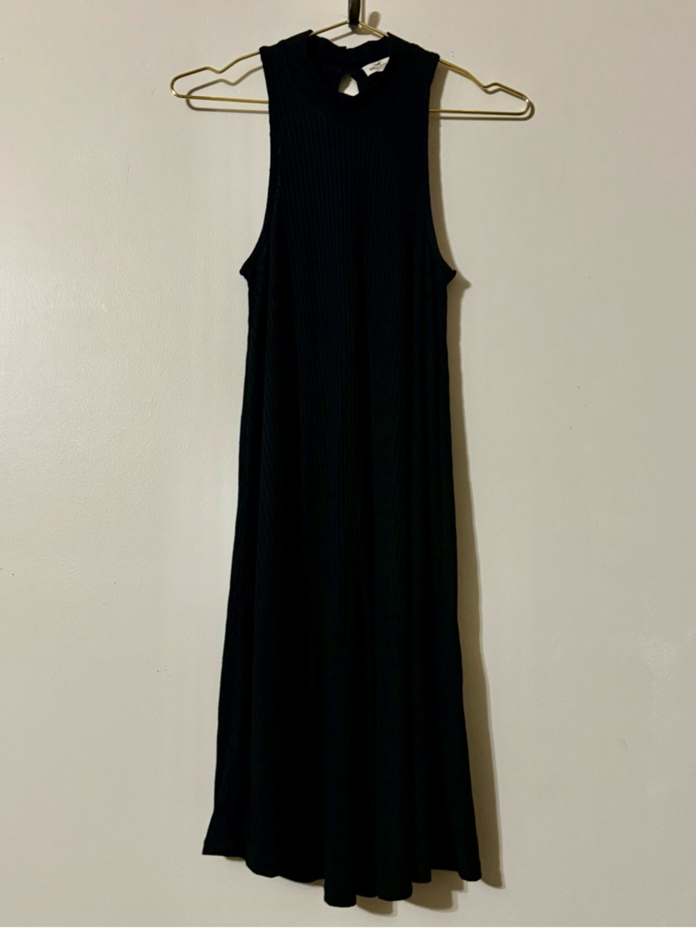 Hollister Dress Black Ribbed Sleeveless Sz M